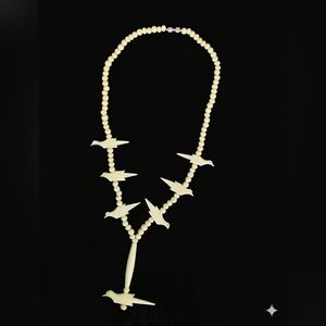 Vintage Cream Bird Necklace
